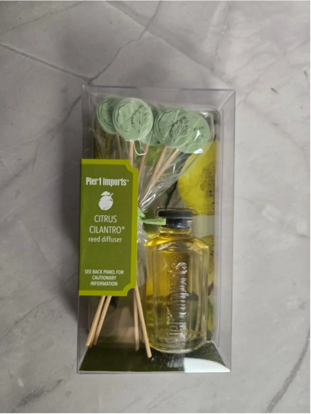 New Pier 1 Imports Citrus Cilantro Reed Diffuser Set - Discontinued Scent